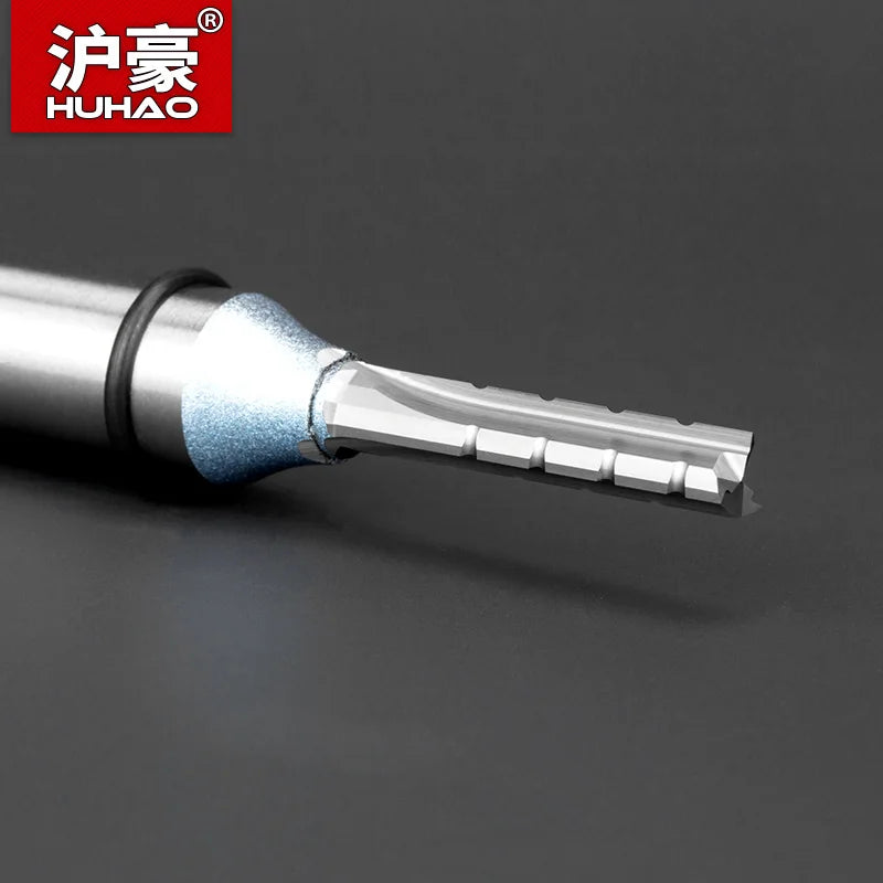 HUHAO TCT Straight Milling Cutter 3 Flutes 1/2 Shank MDF Plywood Chipboard Wood Carving Trimming Slotting Router Bit End Mill