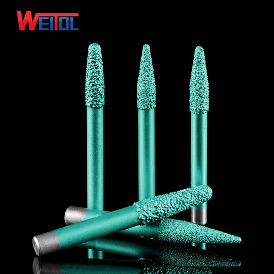 Weitol 6/8/10mm shank Brazing stone engraving bits marble carving tools CNC router bits for granite