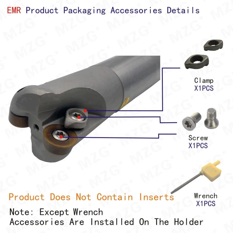 MZG EMR  20MM 25MM 32MM RPMT RPMW Carbide Inserts  End Mill Arbor Cutting Machining Round Nose Milling Cutter