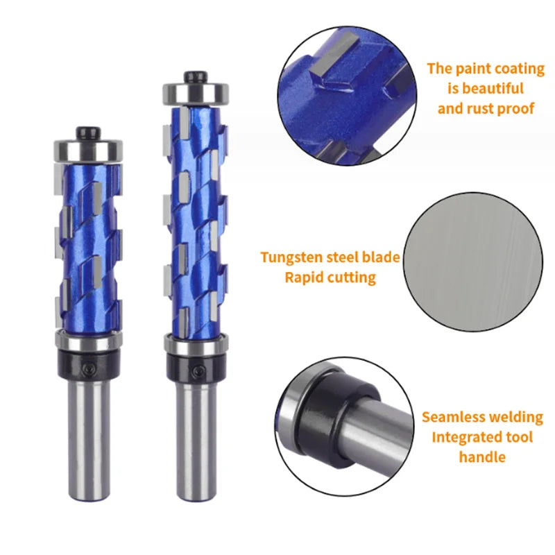 1pcs  Milling Cutter 12mm 1/2" Shank Flush Trim End Mill Solid Carbide Spiral Double Bearing CNC Router Bit For Wood