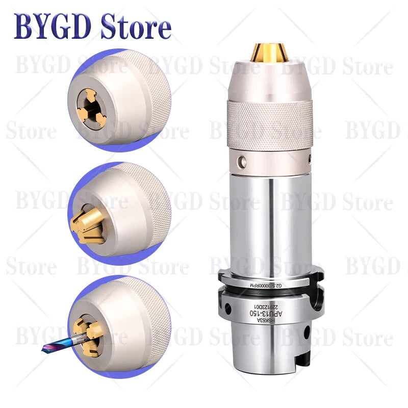 BYGD HSK HSK63A HSKA63 APU APU08 APU13 APU16 drill chuck tool holder, automatic rotary drill chuck, drilling and tapping center