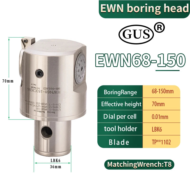 GUS Fine Tuned Boring Head EWN20 EWN25 CNC Tool Holder Metal Lathe Adjustable CBH CKB LBK1 2 3 4 5 6 Chuck Spindle Milling Tools