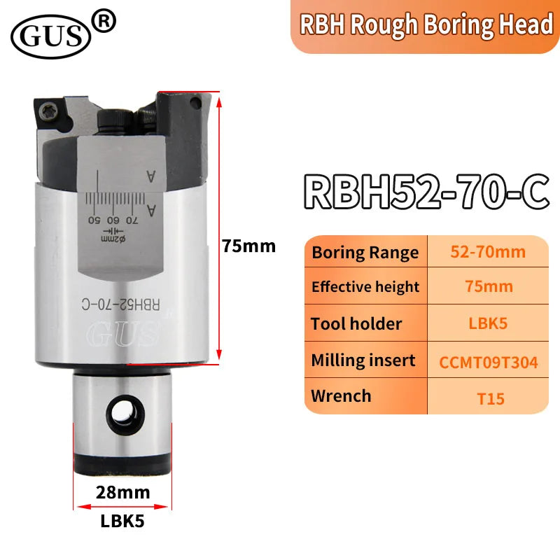 RBH Adjustable Double Edged Rough Boring Cutter Head RBH19-25 RBH25-33 RBH32-42 RBH40-55 RBH52-70 Tool Holder Bore CKB LBK LBK1