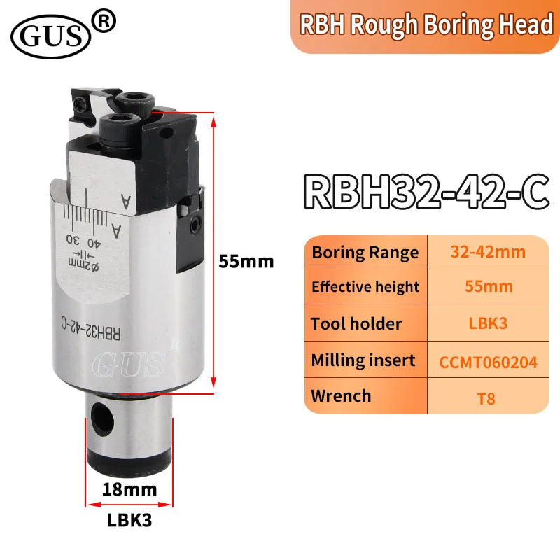 RBH Adjustable Double Edged Rough Boring Cutter Head RBH19-25 RBH25-33 RBH32-42 RBH40-55 RBH52-70 Tool Holder Bore CKB LBK LBK1