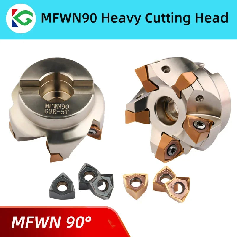 MFWN 90 degree MFWN90 double sided hexagonal heavy cutting Face milling cutter head WNMU 0806 insert milling cutter disk