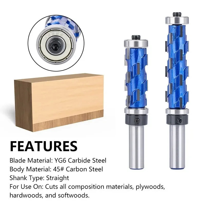 1pcs  Milling Cutter 12mm 1/2" Shank Flush Trim End Mill Solid Carbide Spiral Double Bearing CNC Router Bit For Wood