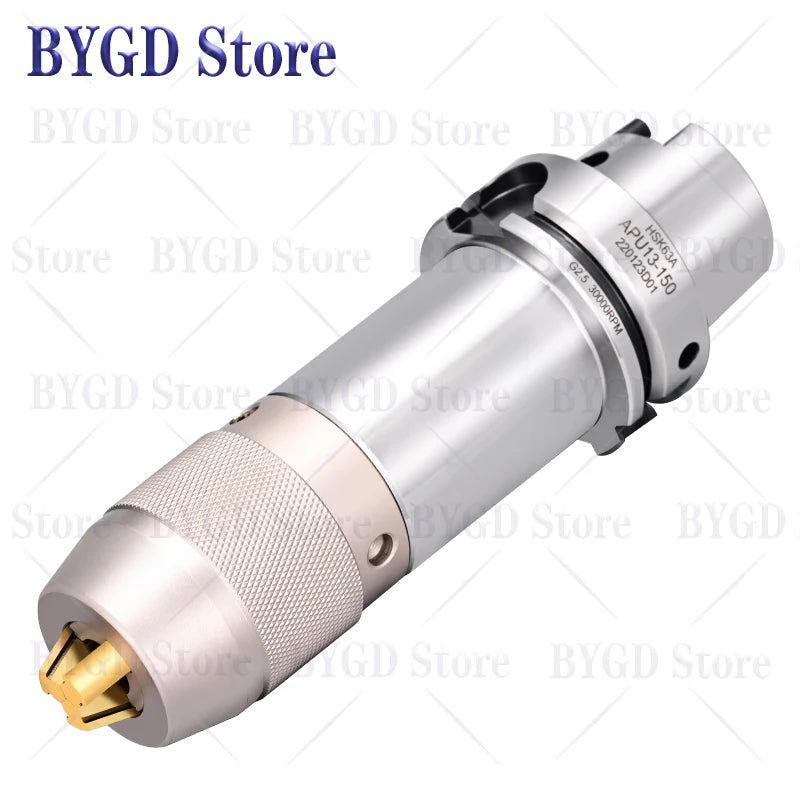 BYGD HSK HSK63A HSKA63 APU APU08 APU13 APU16 drill chuck tool holder, automatic rotary drill chuck, drilling and tapping center