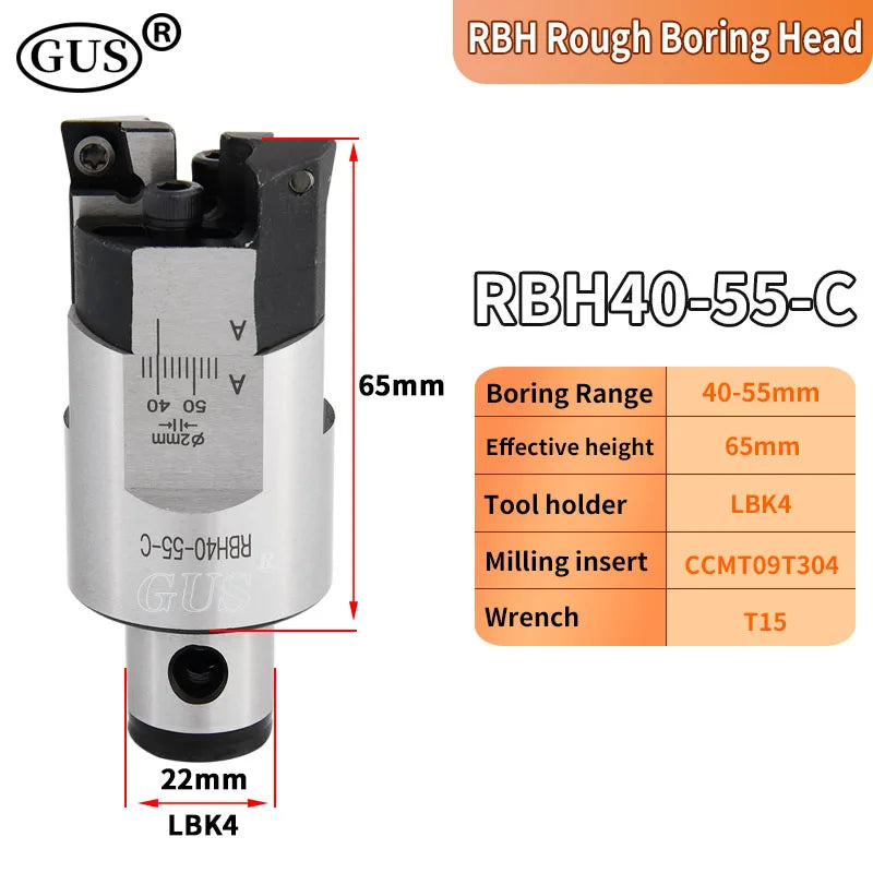 RBH Adjustable Double Edged Rough Boring Cutter Head RBH19-25 RBH25-33 RBH32-42 RBH40-55 RBH52-70 Tool Holder Bore CKB LBK LBK1