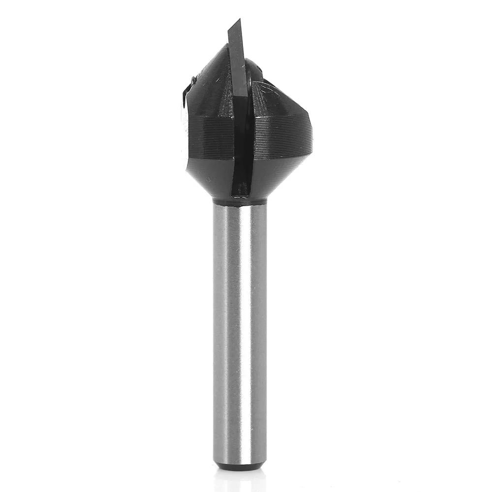 Shank 1/4" 1/2" Insert Style Carbide Spoilboard V Groove 45° 60° 90° Single Flute Ruter Bit End Mills Woodworking Milling Cutter