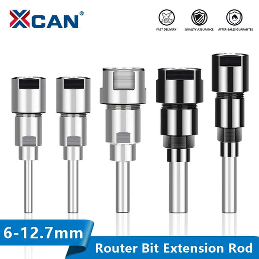 XCAN Router Bit Extension Rod 6/6.35/8/12/12.7mm Shank Wood Milling Cutter Tool Holder Collet Engraving Machine Extension