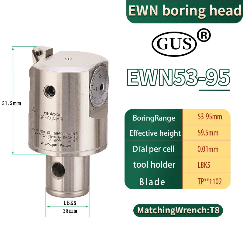 GUS Fine Tuned Boring Head EWN20 EWN25 CNC Tool Holder Metal Lathe Adjustable CBH CKB LBK1 2 3 4 5 6 Chuck Spindle Milling Tools