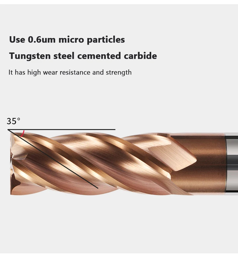 HRC55 Carbide End Mill 4Flutes Metal Steel Tungsten Milling Cutter Alloy Coating Cutting Tool CNC Maching 1 2 3 4 5 6 7 8 9-20MM