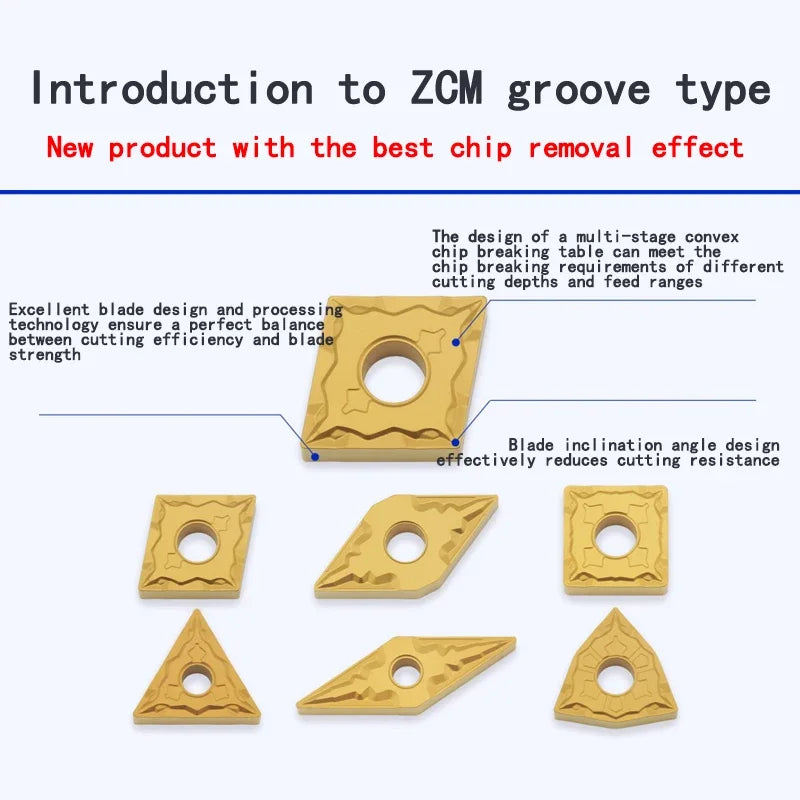 VNMG160404 VNMG160408 VNMG160412 ZCM ZSG4115 Carbide Inserts VNMG External Turning Tool Excellent Chip Removal CNC Lathe Tools