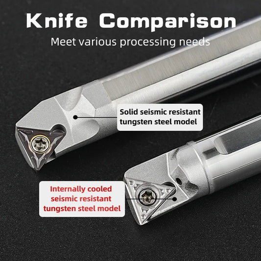 STFCR/STUCR/STUPR Internal Cooling Tungsten Steel Cutter Bar Internal Hole Turning Tool TCMT/TPMT Carbide Blade Lathe Tool Set