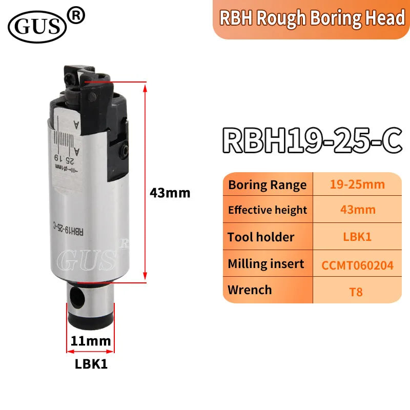 RBH Adjustable Double Edged Rough Boring Cutter Head RBH19-25 RBH25-33 RBH32-42 RBH40-55 RBH52-70 Tool Holder Bore CKB LBK LBK1