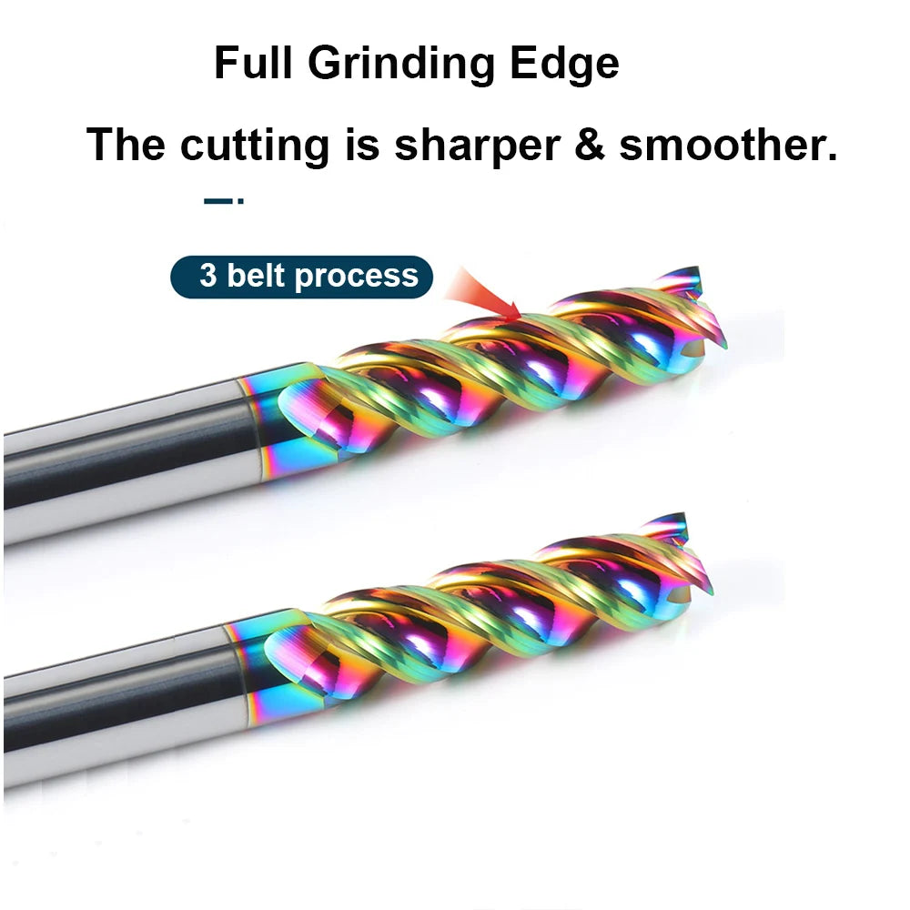 HRC65 End Mill for Aluminum U-slot 3 Flutes Alloy Coating Tungsten Steel Cutting Engraving CNC Tool Maching Milling Cutter